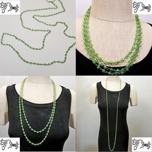 56" 5mm Faceted Lime Crystal Rondelle Necklace